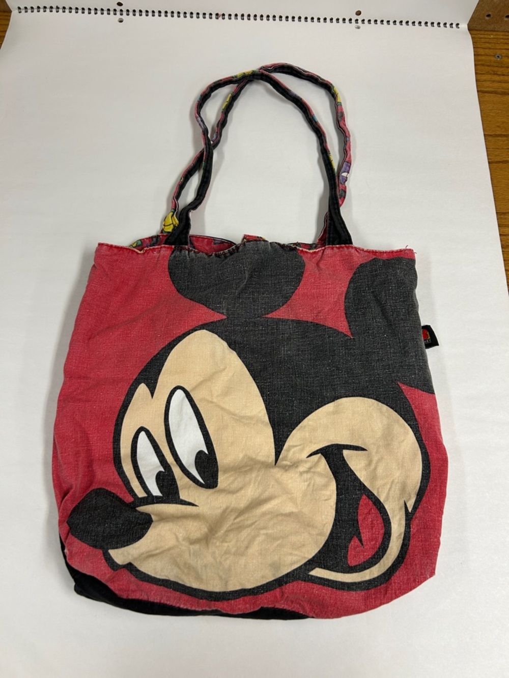 Red Character Canvas Tote Bag with Black Graphic